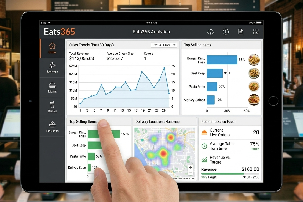 Cloud-based restaurant POS system with real-time sales reports and analytics