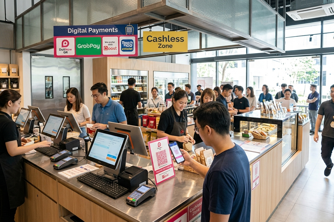 Fast and efficient QR payment checkout experience in retail and F&B business