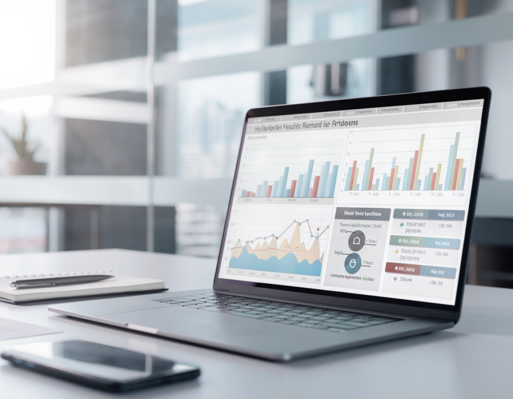Hotel POS analytics dashboard showing revenue and operational reports