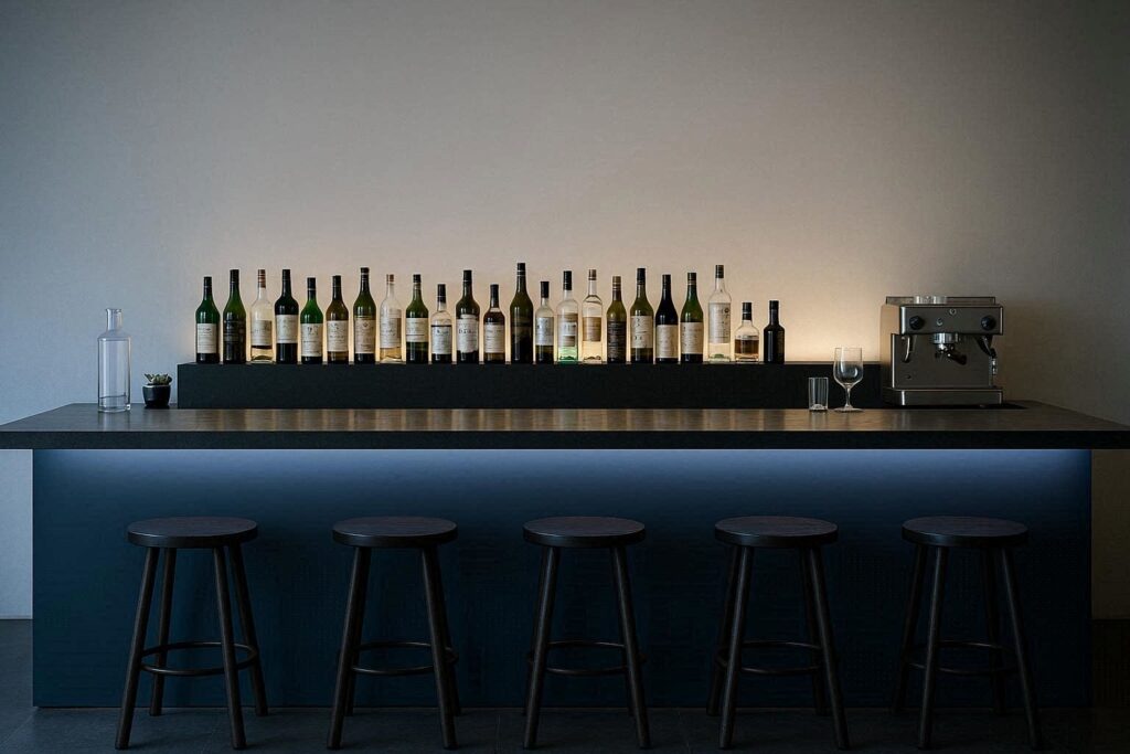Modern bar environment representing efficient bartender operations