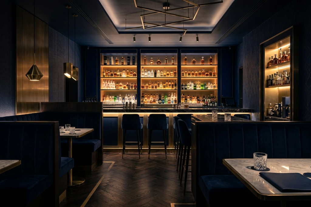 Modern luxury bar ready for digital bottle custody management system