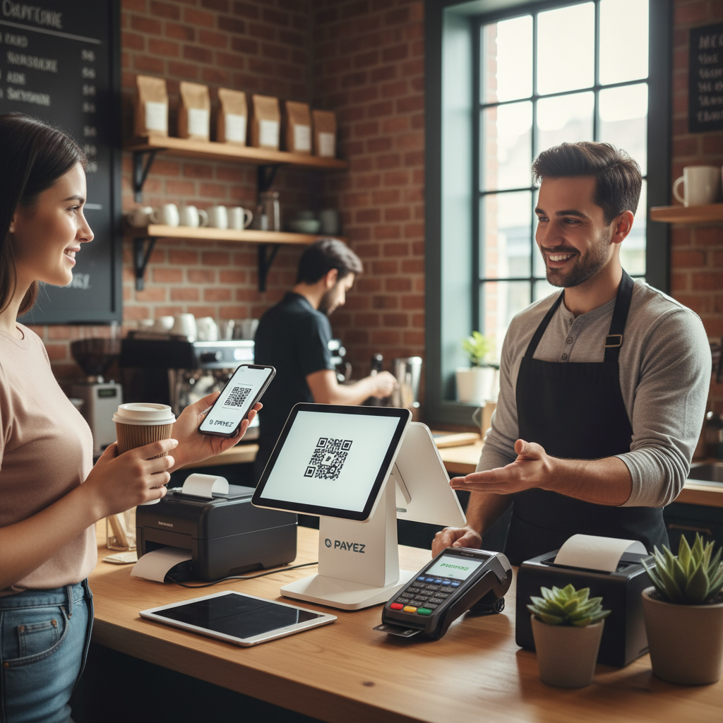 POS system supporting cash card and QR payment in small business