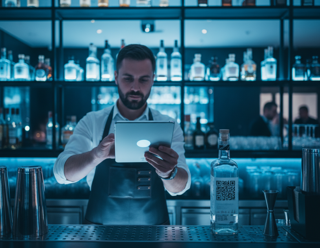 QR code bottle tracking system for liquor inventory management