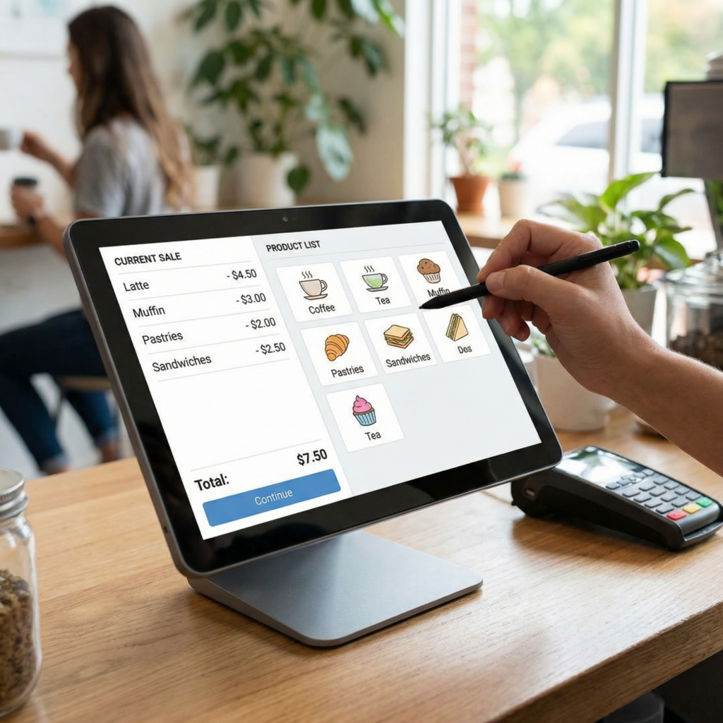 Simple POS system interface for retail and F&B business operations