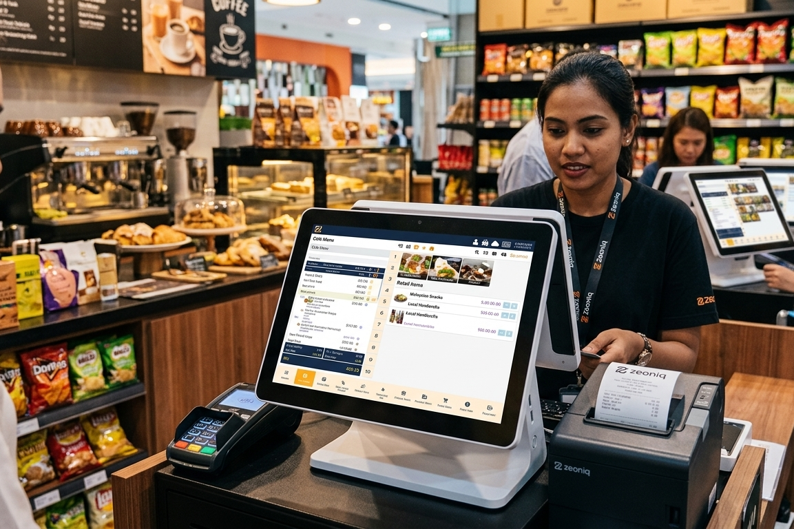 Zeoniq POS system used in cafe and retail stores in Malaysia